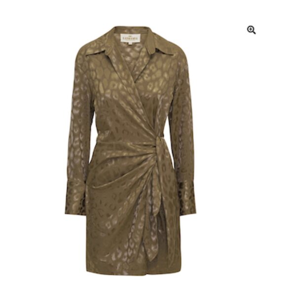 Karmamia ----- Ivy Wrap Dress ---Latte Leopard $$ NWT $$ - Picture 1 of 3